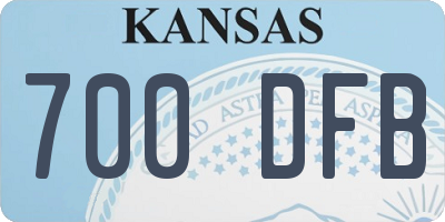 KS license plate 700DFB