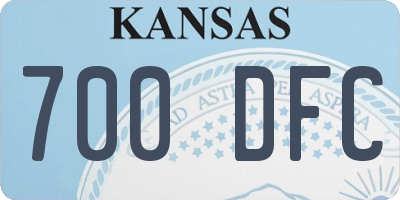 KS license plate 700DFC