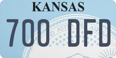 KS license plate 700DFD