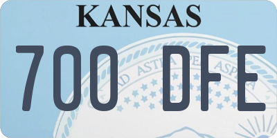 KS license plate 700DFE