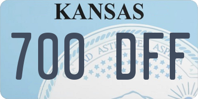 KS license plate 700DFF