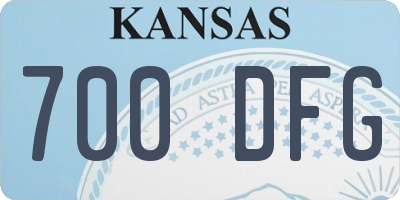 KS license plate 700DFG