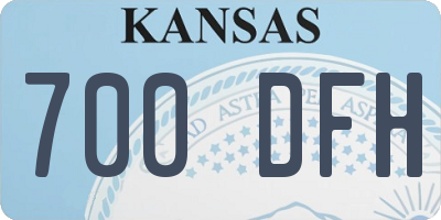 KS license plate 700DFH