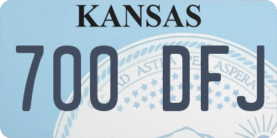 KS license plate 700DFJ