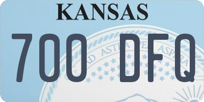 KS license plate 700DFQ