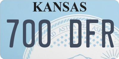 KS license plate 700DFR