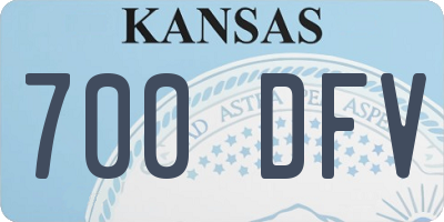 KS license plate 700DFV
