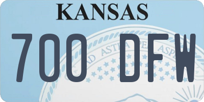 KS license plate 700DFW