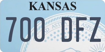 KS license plate 700DFZ