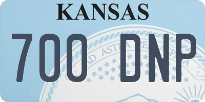 KS license plate 700DNP