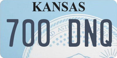 KS license plate 700DNQ