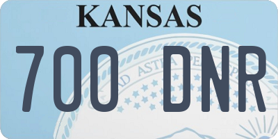 KS license plate 700DNR