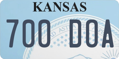 KS license plate 700DOA