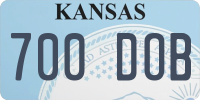 KS license plate 700DOB