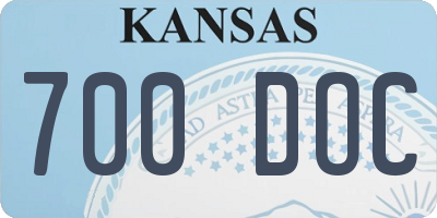 KS license plate 700DOC