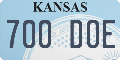 KS license plate 700DOE