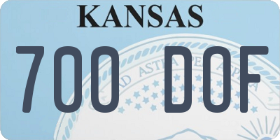 KS license plate 700DOF