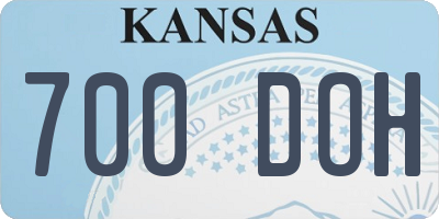 KS license plate 700DOH