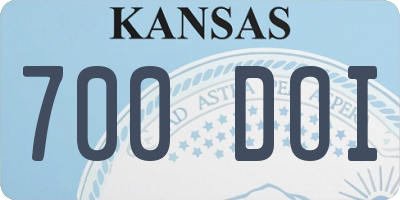 KS license plate 700DOI