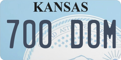 KS license plate 700DOM