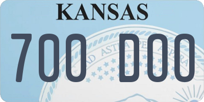 KS license plate 700DOO