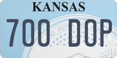 KS license plate 700DOP