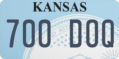 KS license plate 700DOQ