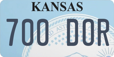 KS license plate 700DOR