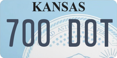 KS license plate 700DOT