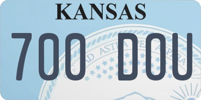 KS license plate 700DOU