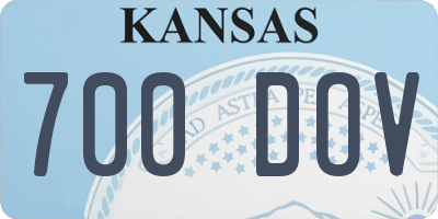 KS license plate 700DOV