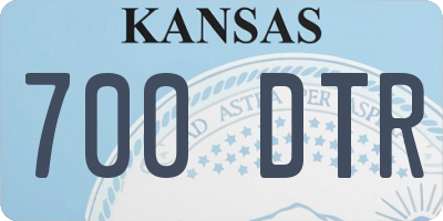 KS license plate 700DTR
