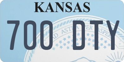 KS license plate 700DTY