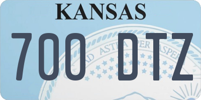 KS license plate 700DTZ