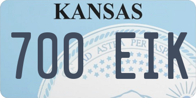 KS license plate 700EIK
