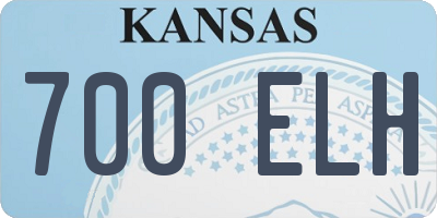 KS license plate 700ELH