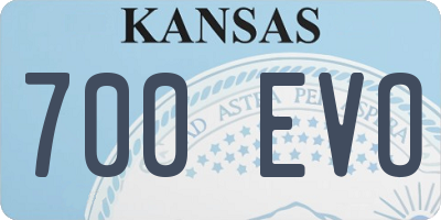KS license plate 700EVO