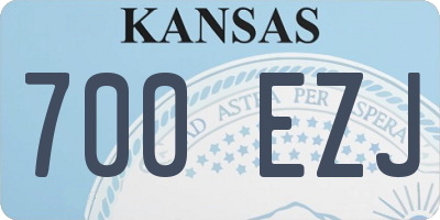 KS license plate 700EZJ