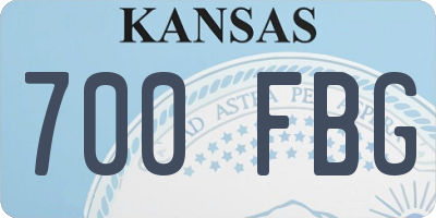KS license plate 700FBG
