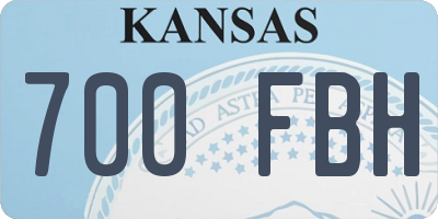 KS license plate 700FBH