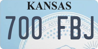KS license plate 700FBJ