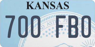 KS license plate 700FBO