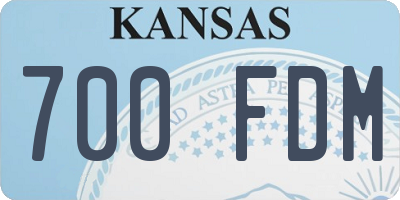 KS license plate 700FDM