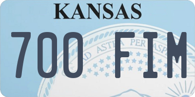 KS license plate 700FIM