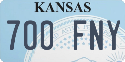 KS license plate 700FNY