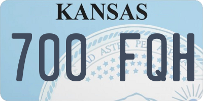 KS license plate 700FQH