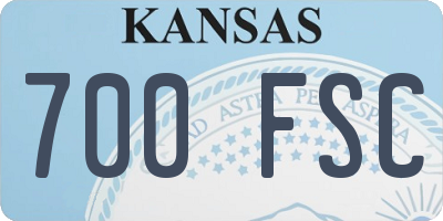 KS license plate 700FSC