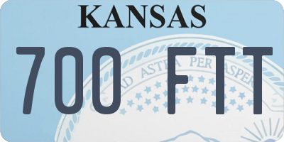 KS license plate 700FTT