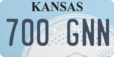 KS license plate 700GNN