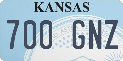 KS license plate 700GNZ
